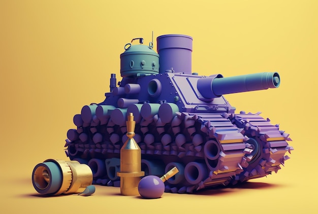 Foto um tanque roxo com um tanque roxo nele.