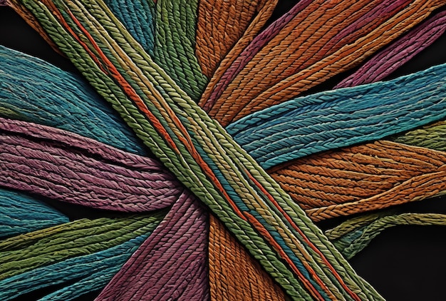 Um tapete tecido colorido com muitas cores de cores diferentes.