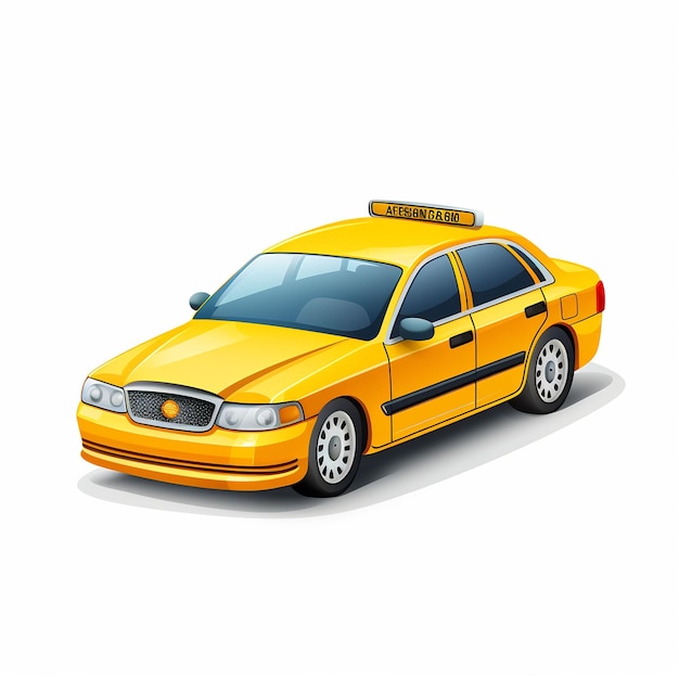um táxi amarelo com a palavra táxi na parte superior