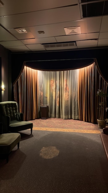 Um teatro com uma cortina generativa ai