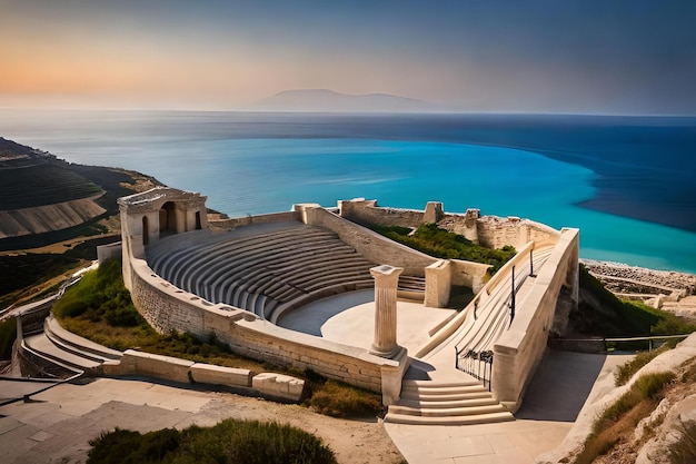 Um teatro grego na ilha grega de corfu