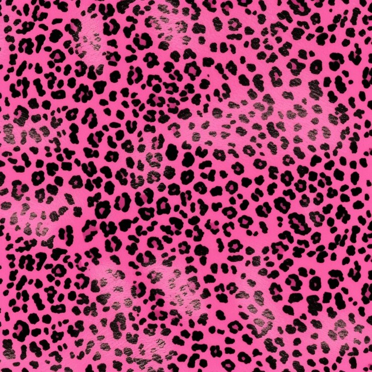 Foto um tecido com estampa de leopardo rosa e preto com manchas pretas generativas ai