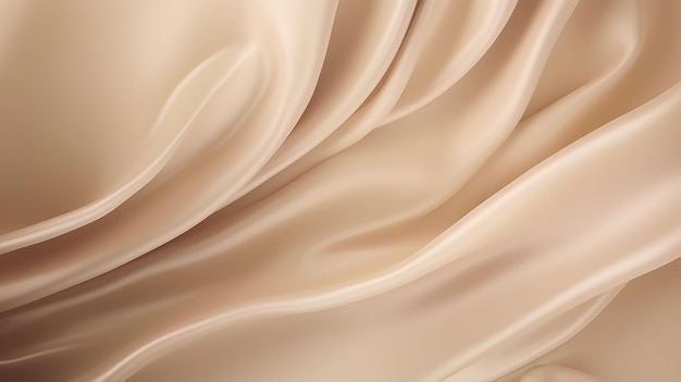 Um tecido de seda bege com um padrão de ondas suaves.