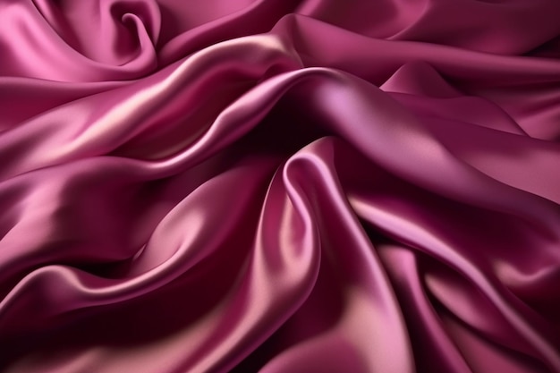 Um tecido de seda rosa com uma suave onda de luz.