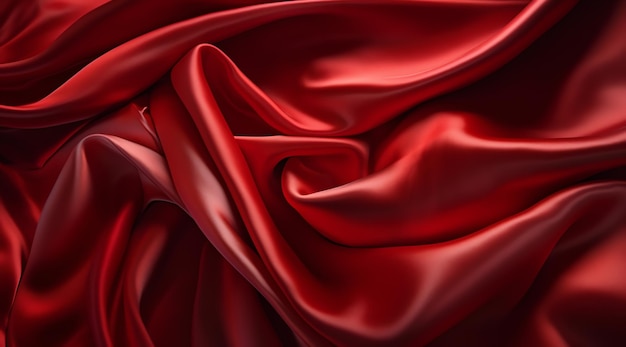 Um tecido de seda vermelho com fundo branco.