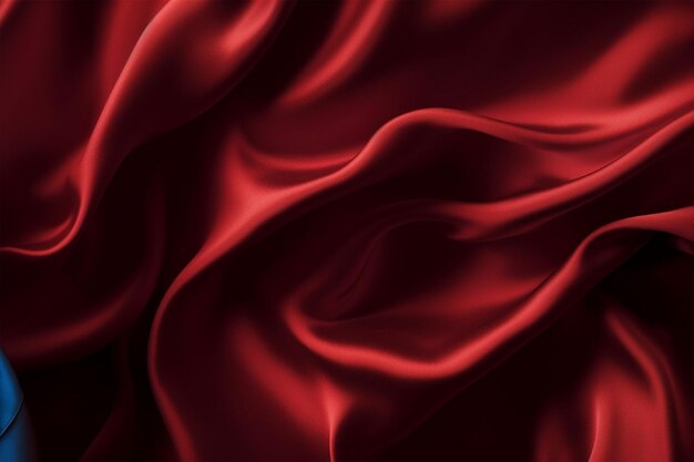 Um tecido de seda vermelho com uma suave onda de luz.