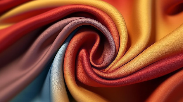 Um tecido têxtil vibrante e colorido em vista aproximada Generative ai