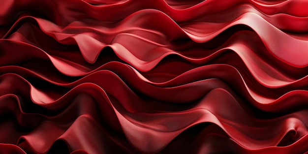 Um tecido vermelho com um padrão de onda
