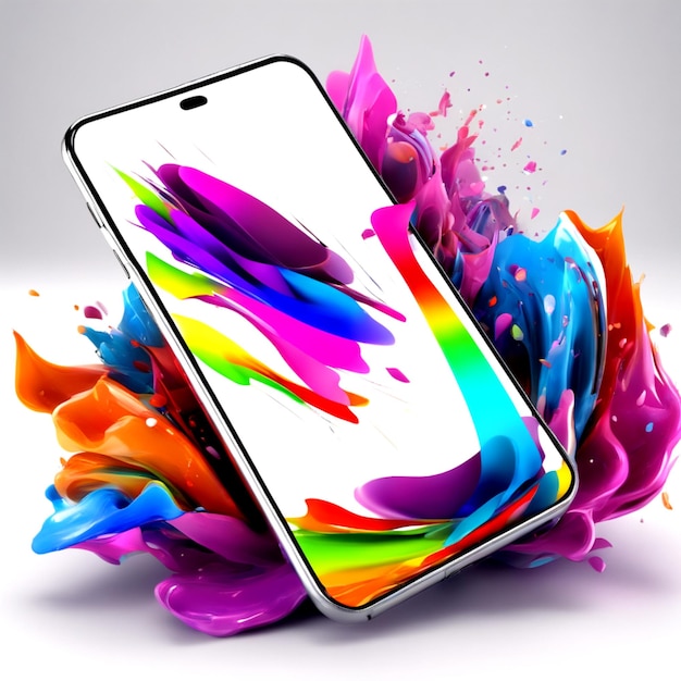 Um telefone moderno está repleto de cores
