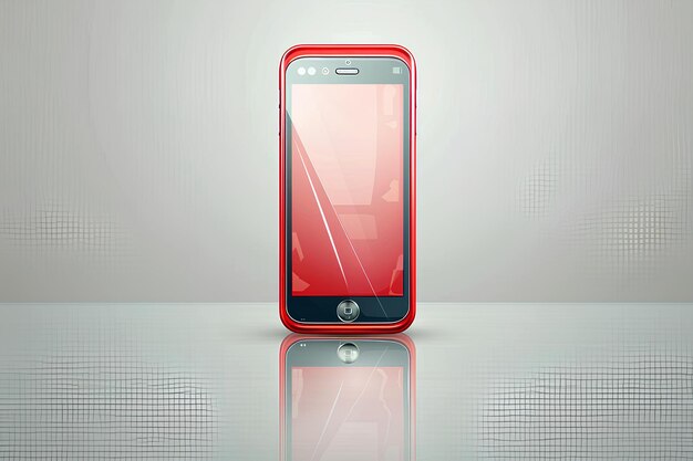 Foto um telemóvel vermelho sentado em cima de uma mesa