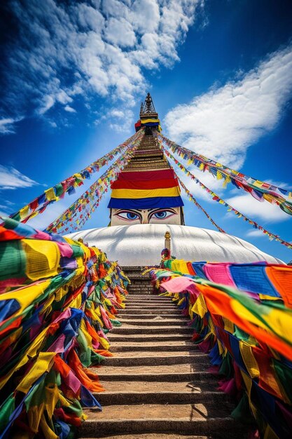 Foto um templo com uma estátua no topo