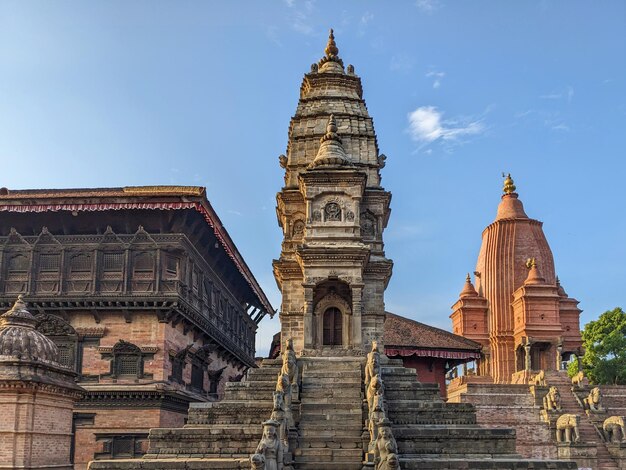 Um templo na praça durbar de Bhaktapur