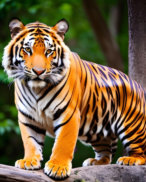 Foto um tigre de cor laranja e preta