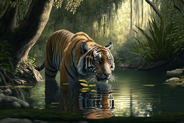 Um tigre em uma selva por pessoa