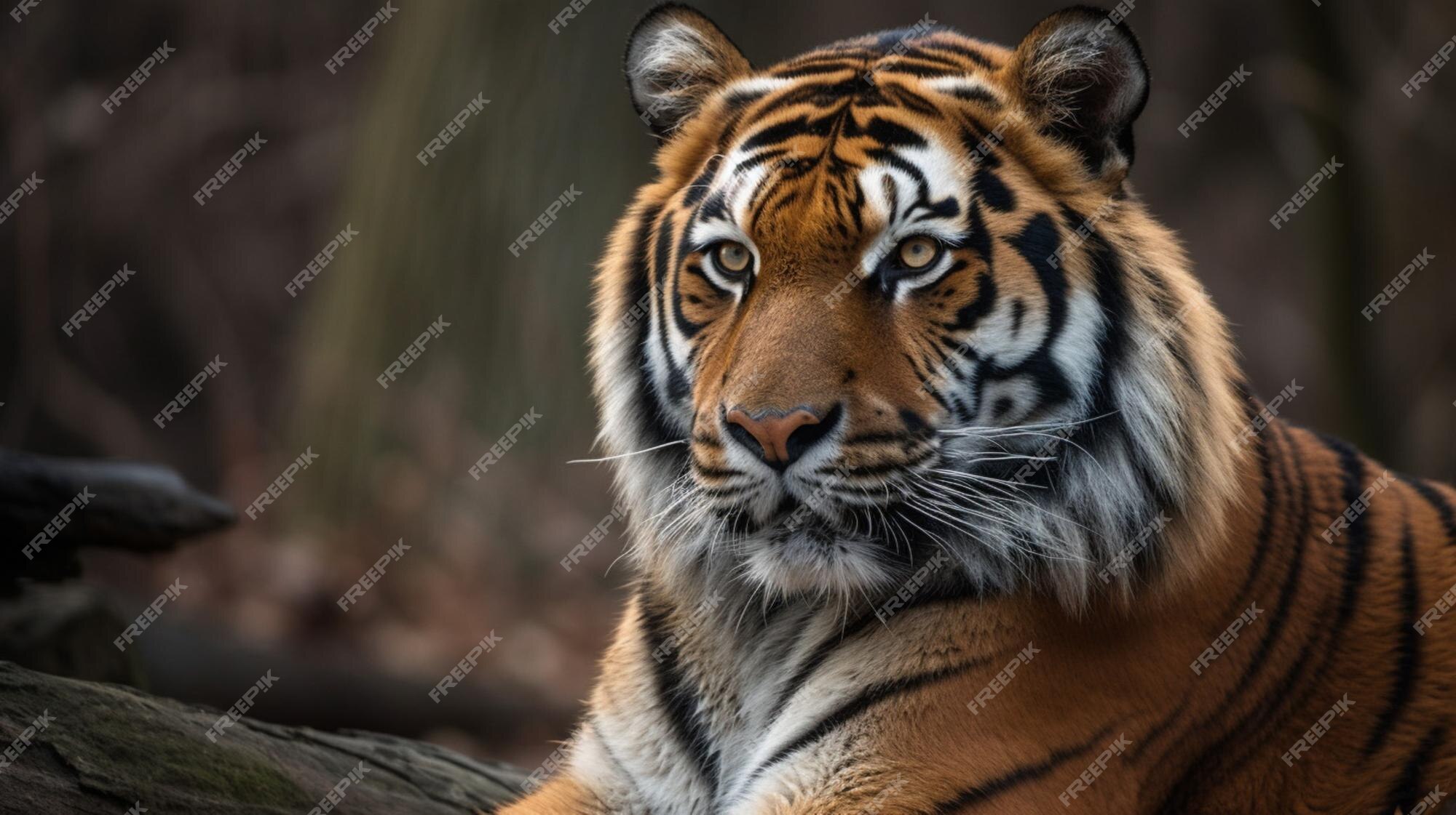 Fundo Tigre Sentado Na Neve Olhando Para A Câmera Fundo, Tigre De