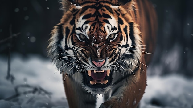 Um tigre na neve