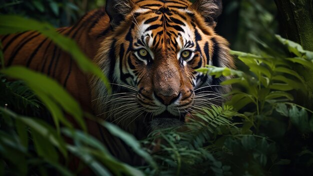 Um tigre na selva.