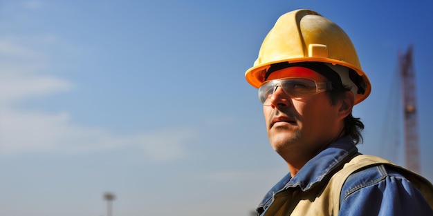 Um trabalhador da construção ou um capataz num canteiro de obras