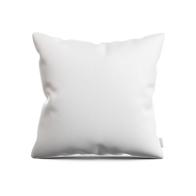 Foto um travesseiro de sofá quadrado branco em branco isolado em um fundo branco