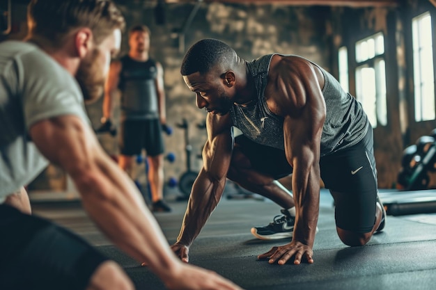 Foto um treinador pessoal que adapta um regime de fitness com base nos objetivos específicos de saúde e fitness de um cliente