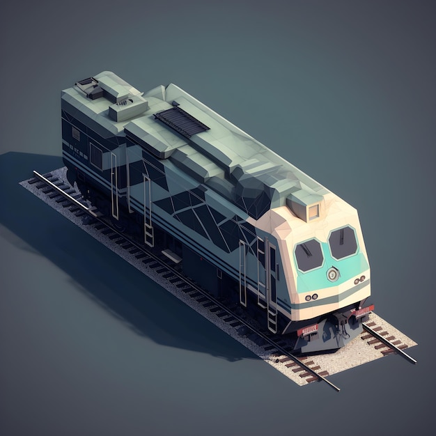 Um trem com estilo low poly