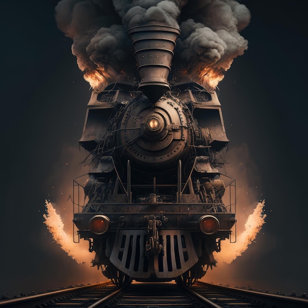 Um trem dieselpunk generativo ai