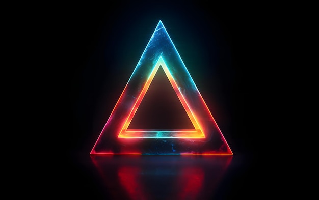 Foto um triângulo neon com a palavra light nele