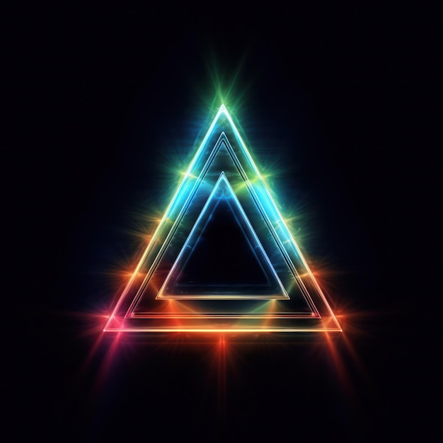 Um triângulo neon com a palavra triângulo nele