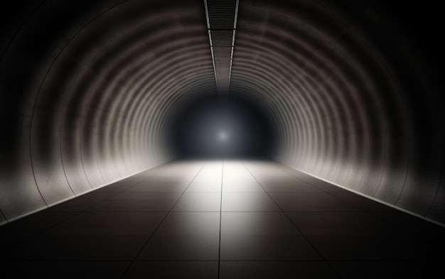 Um túnel escuro com uma luz no fim e a luz no fim.