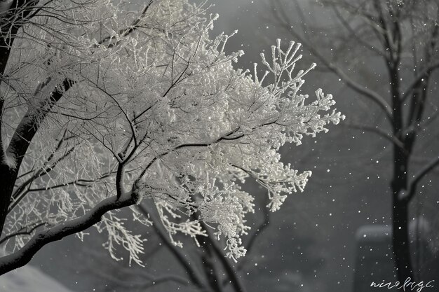 Um turbilhão de cristal a cair neve.