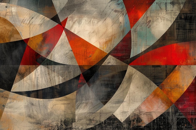 Um turbilhão de formas geométricas em um tumulto de cores dançando sobre a tela