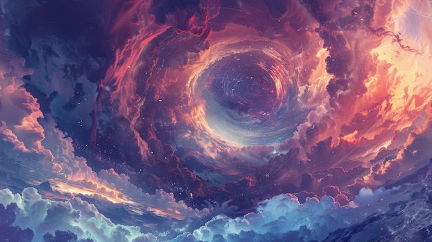 Um turbilhão de nuvens e estrelas