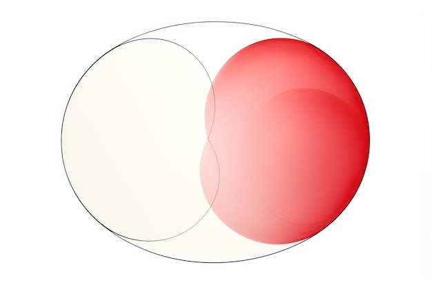 Foto um único diagrama de venn isolado em fundo branco