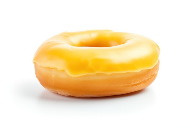 Foto um único donut isolado em fundo branco