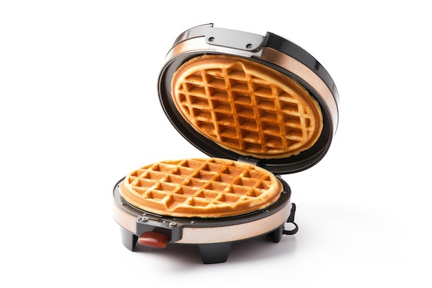 Um único fabricante de waffles isolado em fundo branco