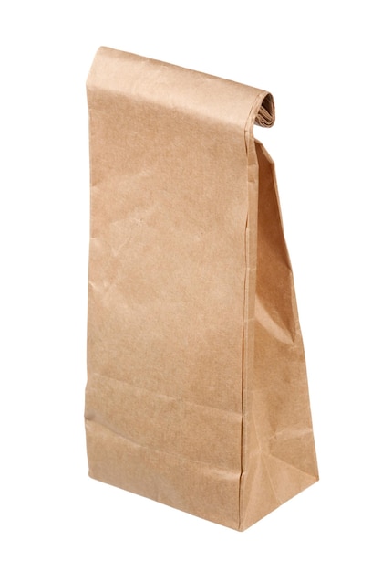 Um único saco de almoço isolado em branco