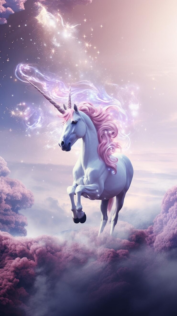 Foto um unicórnio de fantasia de fundo animal mamífero cavalo