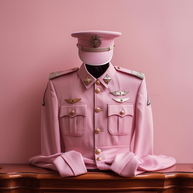 Um uniforme rosa com o número 6 nele.