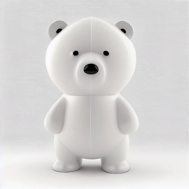 Um urso branco que está em um fundo branco