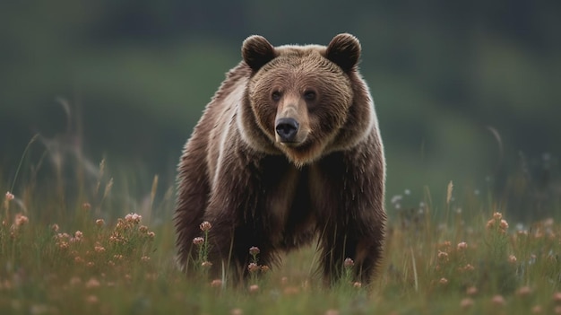 Um urso em um campo