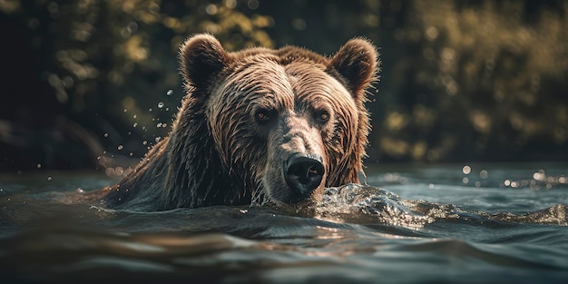 Um urso majestoso no rio