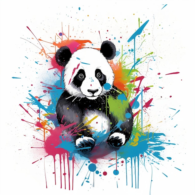 Desenho de Um urso panda pintado e colorido por Usuário não