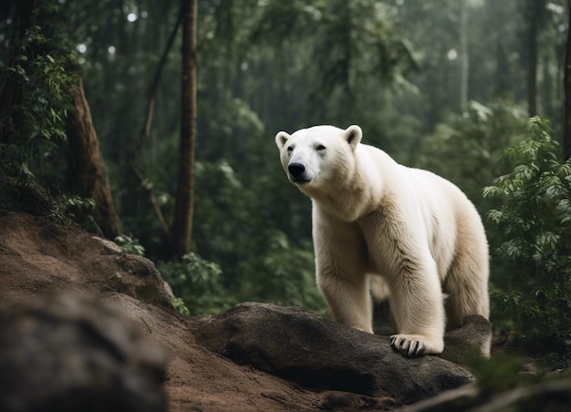 Um urso polar na selva