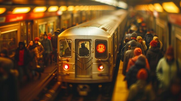 Foto um vagão de trem superlotado