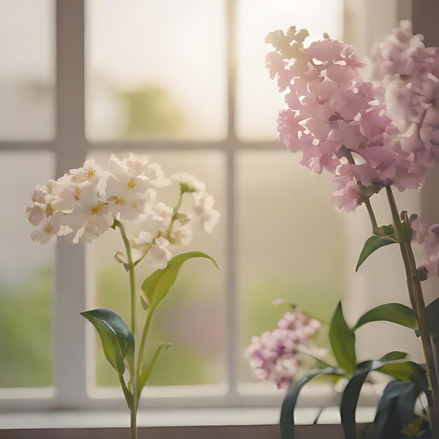 Foto um vaso de flores com a palavra 