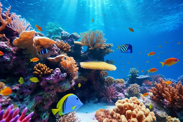 Um vibrante jardim subaquático de corais com imagens coloridas 00560 00