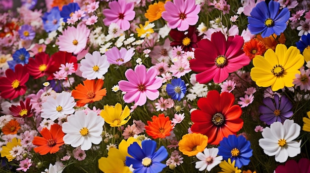um vibrante prado de flores silvestres mostra a beleza da natureza