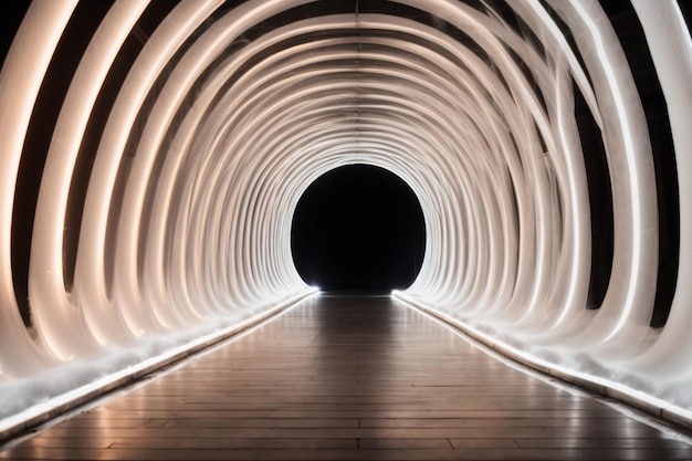 Um vibrante túnel giratório de arcos iluminados criando um fundo abstrato cativante que irradia