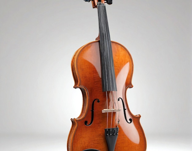 um violino com um arco na parte de trás