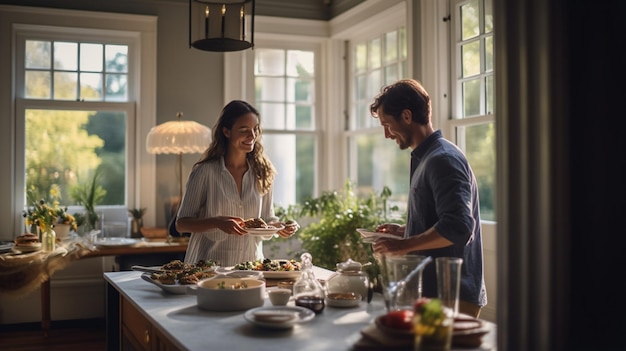 Foto um vislumbre cinematográfico do coração de um quarto e café da manhã dedicados